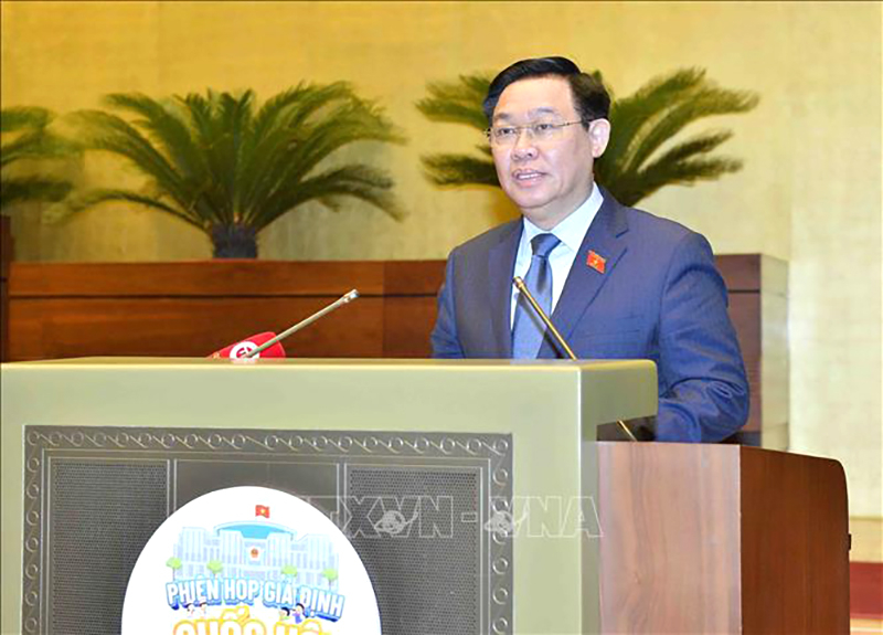  Chủ tịch Quốc hội Vương Đình Huệ phát biểu chỉ đạo. Ảnh: Minh Đức/TTXVN