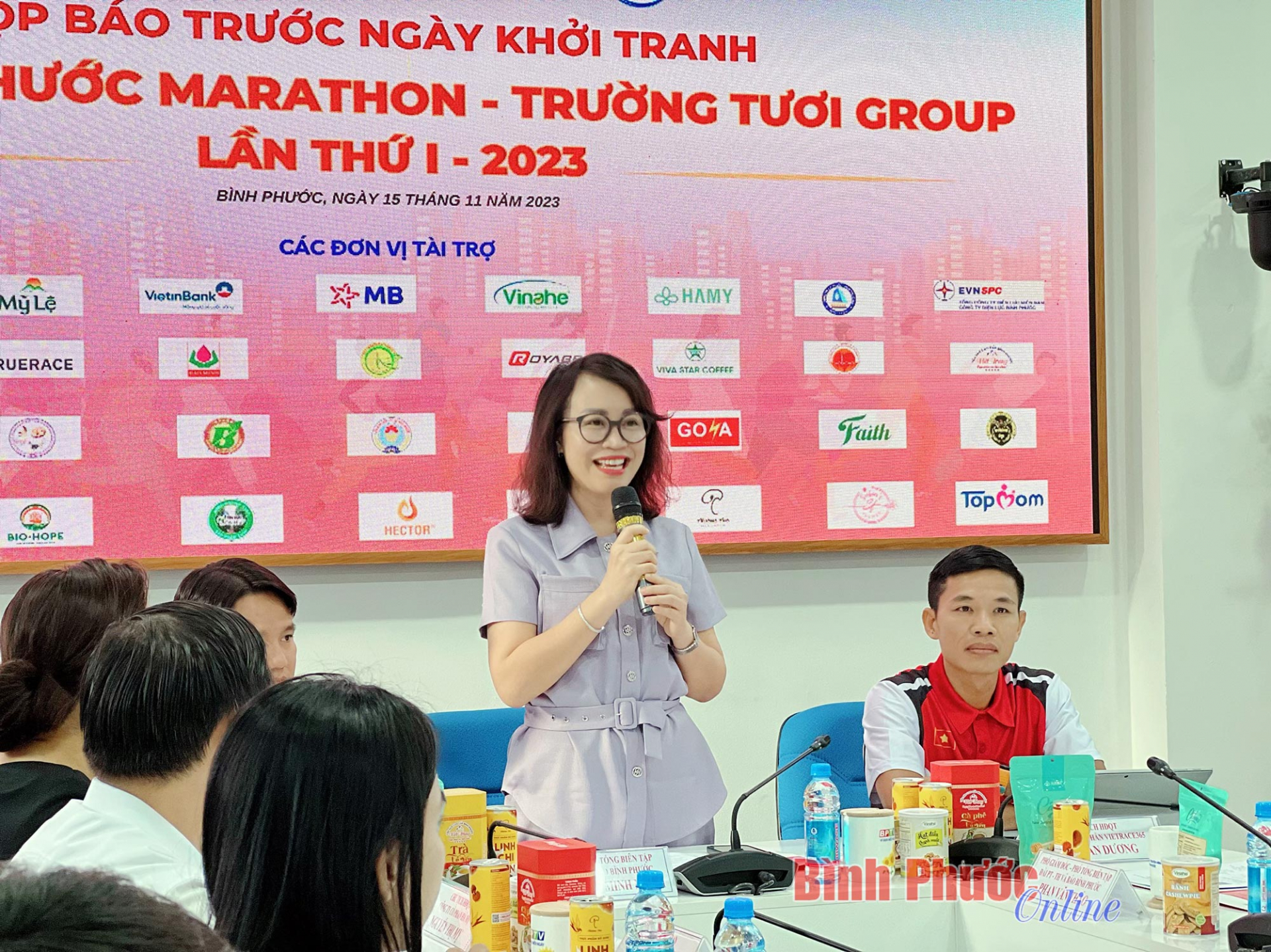 Tỉnh ủy viên, Giám đốc - Tổng Biên tập BPTV Nguyễn Thị Minh Nhâm, Trưởng ban tổ chức giải gửi lời cảm ơn đến các nhà báo, đơn vị tài trợ đã hỗ trợ, lan tỏa  giải “Bình Phước marathon - Trường Tươi Group lần thứ I, năm 2023” đến đông đảo bạn bè trong nước và quốc tế