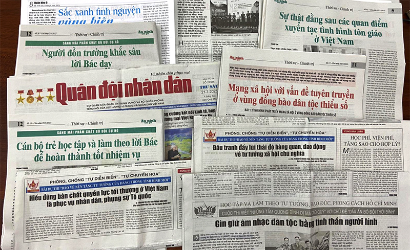 Các cơ quan báo chí trong quân đội duy trì các chuyên mục phòng, chống “tự diễn biến”, “tự chuyển hóa”, đăng tải nhiều tin, bài khẳng định hình ảnh cao đẹp của  