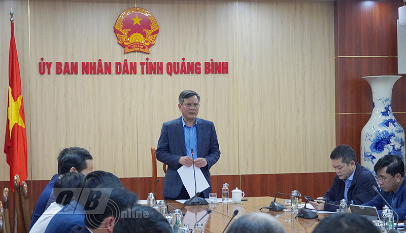 Đồng chí Chủ tịch UBND tỉnh Trần Thắng phát biểu kết luận tại buổi làm việc.