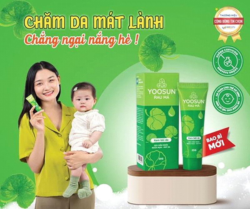 Bảo vệ làn da trẻ nhỏ cùng kem bôi da Yoosun Rau má.