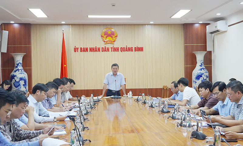 Đồng chí Phó Chủ tịch UBND tỉnh Phan Phong Phú phát biểu chỉ đạo tại buổi làm việc.