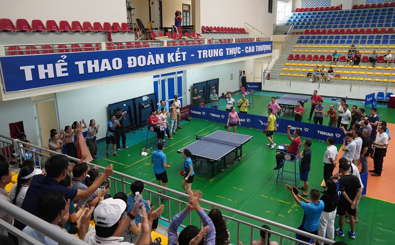Trận chung kết nội dung đôi nam, nữ môn bóng bàn đầy kịch tính, hấp dẫn.