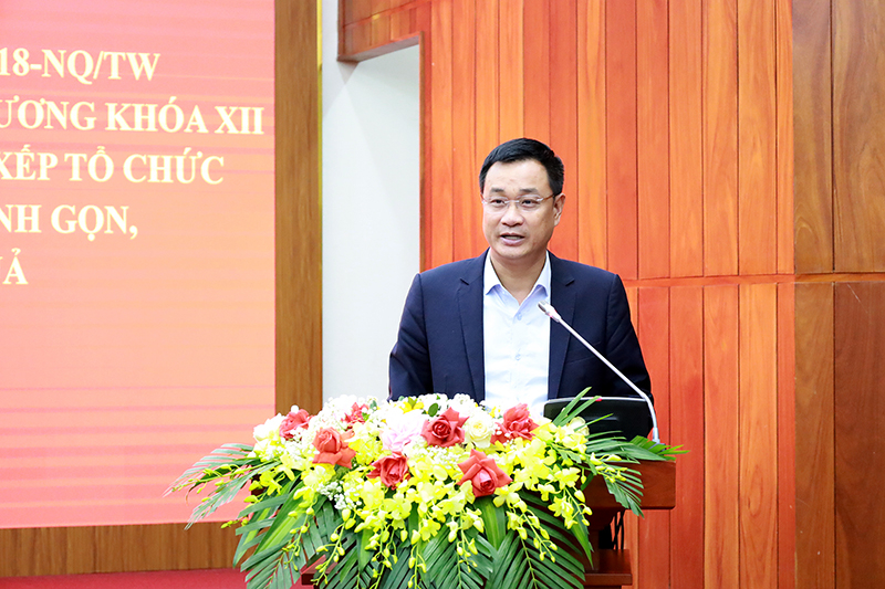 Đồng chí Bí thư Tỉnh ủy Lê Ngọc Quang phát biểu tại hội nghị.