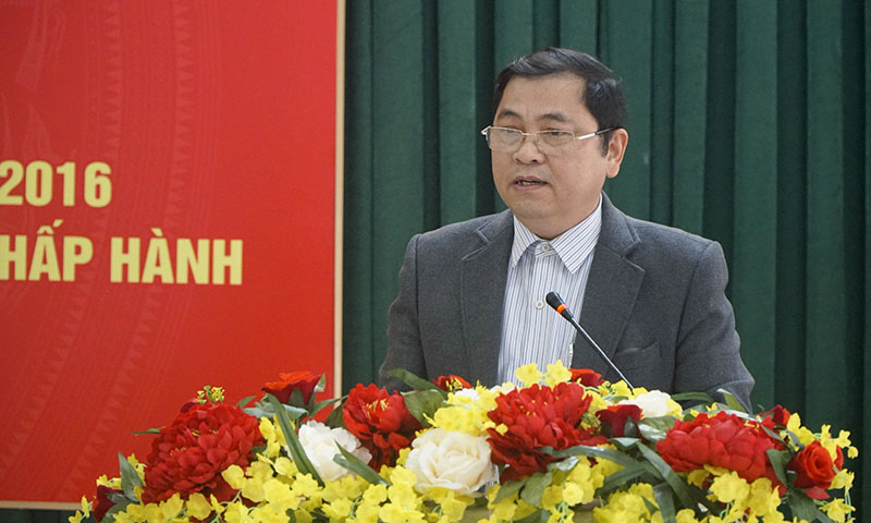 Hội Nông dân huyện Quảng Ninh tham luận tại hội nghị.