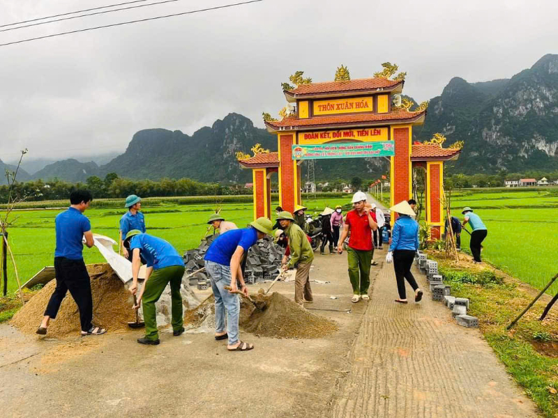 Phong trào xây dựng nông thôn mới trên địa bàn huyện Tuyên Hóa đạt được nhiều kết quả tích cực.