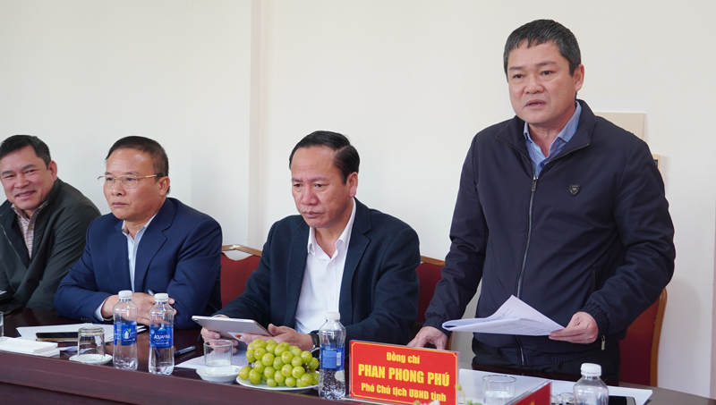 Đồng chí Phan Phong Phú, Phó Chủ tịch UBND tỉnh phát biểu tại buổi làm việc.