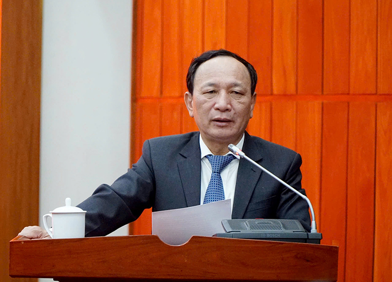 Đồng chí Phó Bí thư Thường trực Tỉnh ủy Trần Hải Châu phát biểu chỉ đạo tại hội nghị