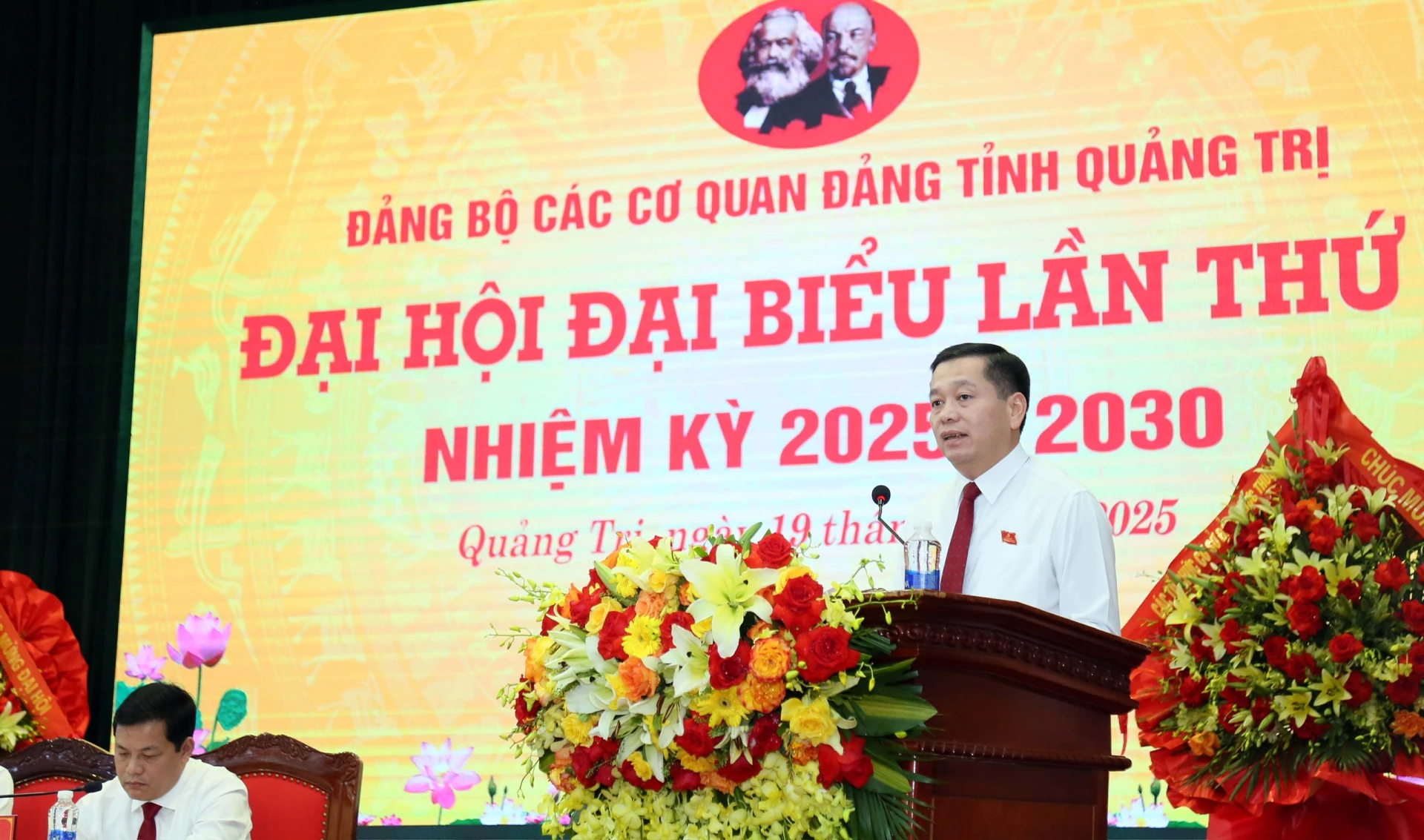 Phó Bí thư Thường trực Tỉnh ủy, Bí thư Đảng ủy Nguyễn Long Hải phát biểu bế mạc đại hội -Ảnh: NL