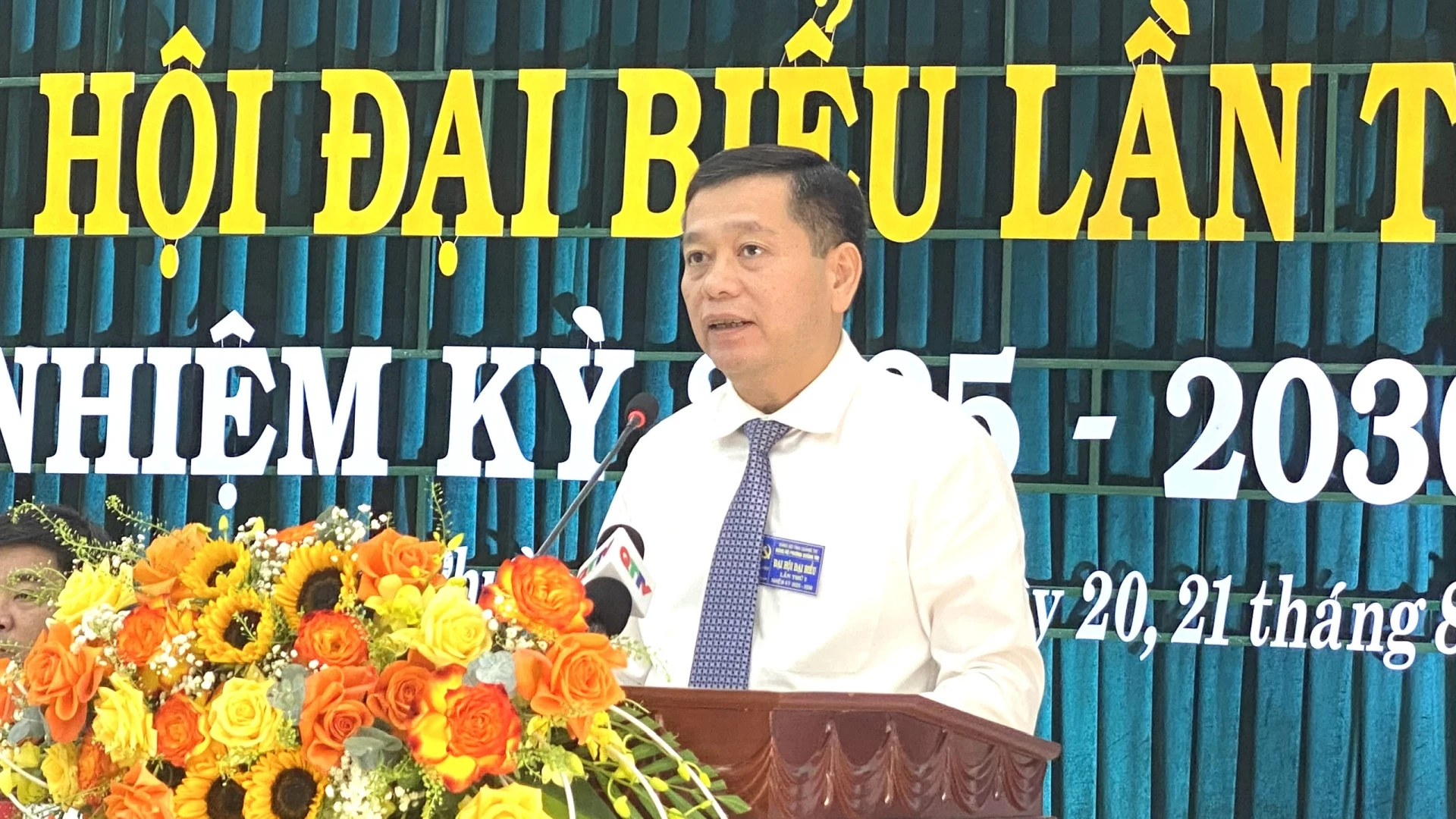 Phó Bí thư Thường trực Tỉnh ủy Nguyễn Long Hải phát biểu chỉ đạo đại hội -Ảnh:NL