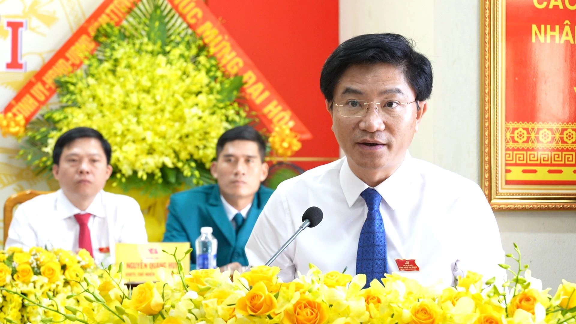 Đồng chí Trương An Ninh, Ủy viên BTV Tỉnh ủy, Trưởng Ban Tuyên giáo và Dân vận Tỉnh ủy phát biểu chỉ đạo tại Đại hội - Ảnh: Phú Sơn