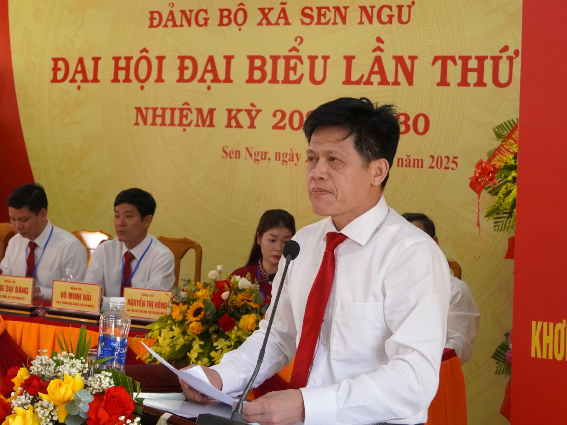 Chánh Văn phòng Tỉnh ủy Lê Văn Bảo phát biểu chỉ đạo đại hội - Ảnh: N.H 