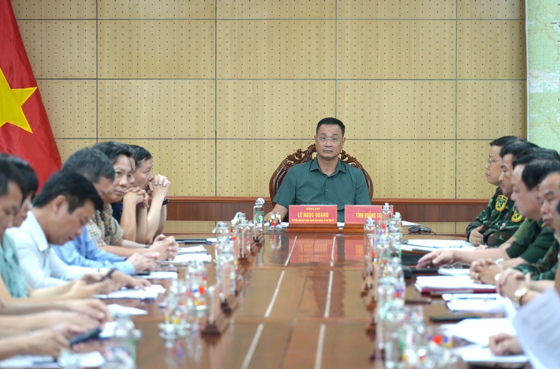 Quang cảnh cuộc họp tại điểm cầu Quảng Trị - Ảnh: Trung Đức