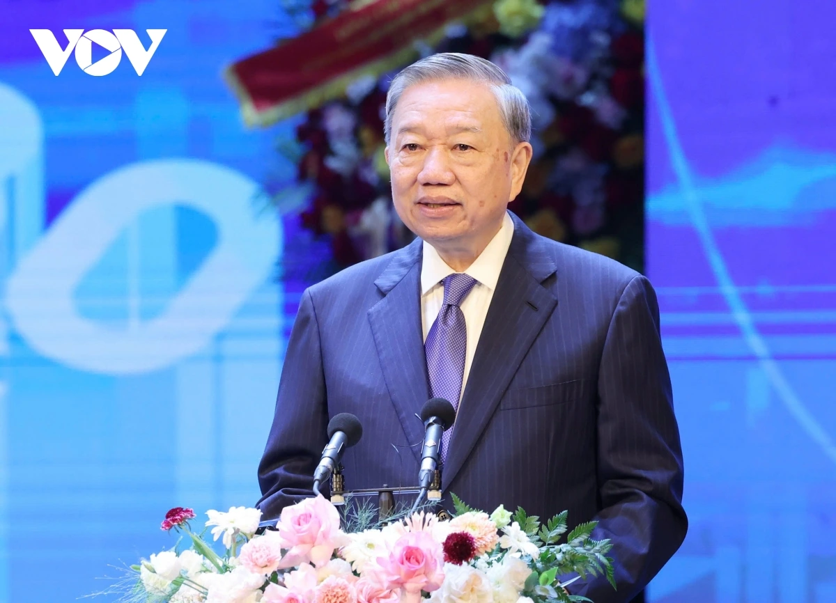 Tổng Bí thư Tô Lâm phát biểu tại lễ kỷ niệm.