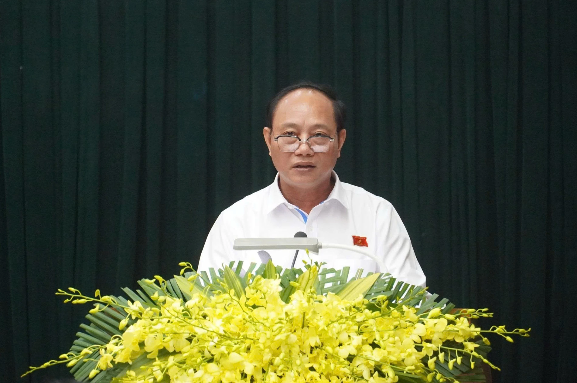 Đại biểu Trần Việt Dũng, Phó Bí thư Đảng ủy, Chủ tịch UBND xã Nam Cửa Việt, thuộc Tổ đại biểu HĐND tỉnh số 16.