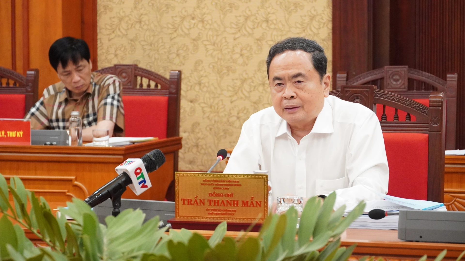 Chủ tịch Quốc hội Trần Thanh Mẫn kết luận buổi làm việc - Ảnh: QV