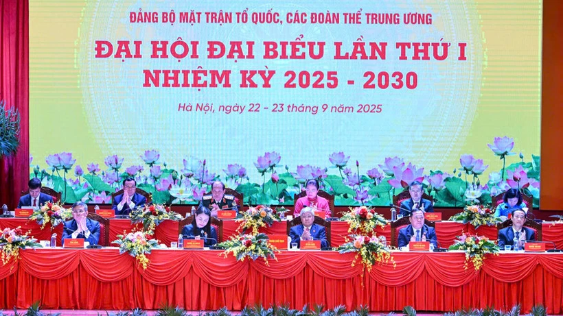 Đại hội đại biểu Đảng bộ Mặt trận Tổ quốc, các đoàn thể Trung ương lần thứ I, nhiệm kỳ 2025-2030. (Ảnh: DUY Linh

