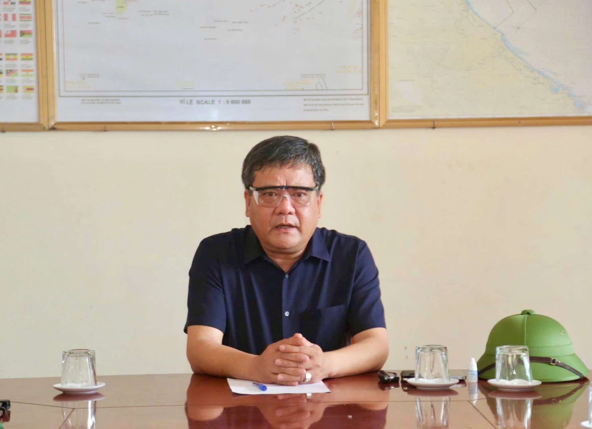 Đồng chí Trần Phong, Phó Bí thư Tỉnh ủy, Chủ tịch UBND tỉnh, Trưởng ban Chỉ huy phòng thủ dân sự tỉnh phát biểu chỉ đạo tại buổi làm việc - Ảnh: M.Đ