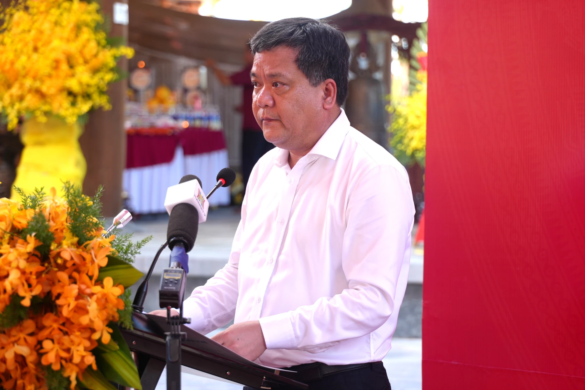 Đồng chí Trần Phong, Chủ tịch UBND tỉnh Quảng Trị phát biểu tại lễ khánh thành - Ảnh: Trung Đức