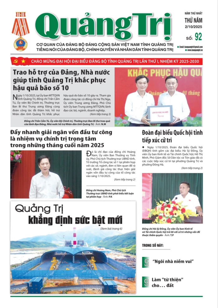 Báo Quảng Trị số 92 - Ngày 2-10-2025