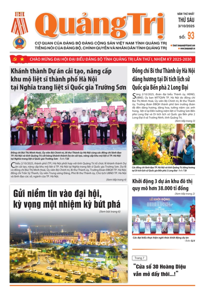 Báo Quảng Trị số 93 - Ngày 3-10-2025