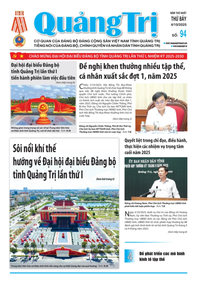 Báo Quảng Trị số 94 - Ngày 4-10-2025