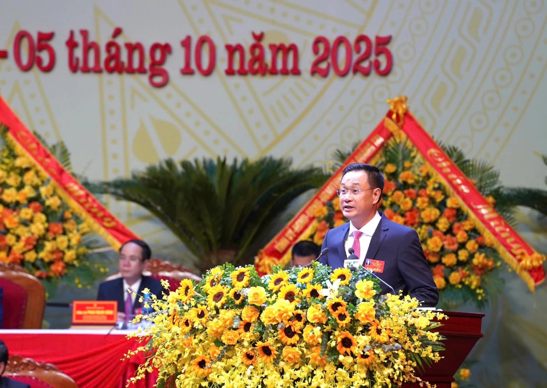 Đồng chí Lê Ngọc Quang, Uỷ viên Trung ương Đảng, Bí thư Tỉnh uỷ phát biểu khai mạc đại hội 