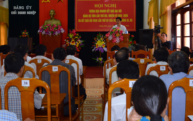 Thông báo nhanh kết quả Đại hội Đảng bộ tỉnh lần thứ XVI, nhiệm kỳ 2015-2020