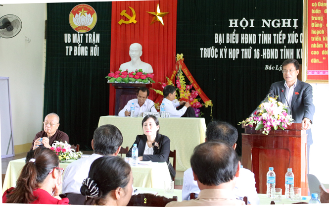 Đại biểu HĐND tỉnh tiếp xúc cử tri trước kỳ họp thứ 16, HĐND tỉnh khóa XVI
