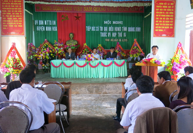 Đại biểu HĐND tỉnh tiếp xúc cử tri tại huyện Minh Hóa