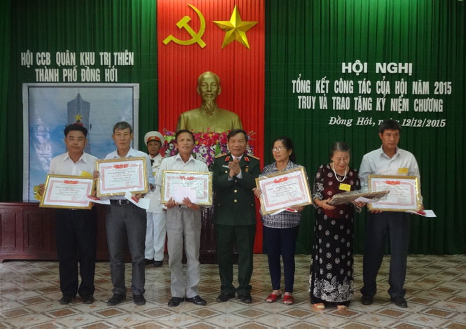 Ban liên lạc CCB Quân khu Trị Thiên TP Đồng Hới: Tổng kết công tác năm 2015