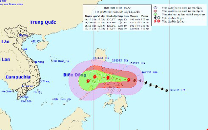 Bão Melor cách bờ biển Philippines khoảng 170km