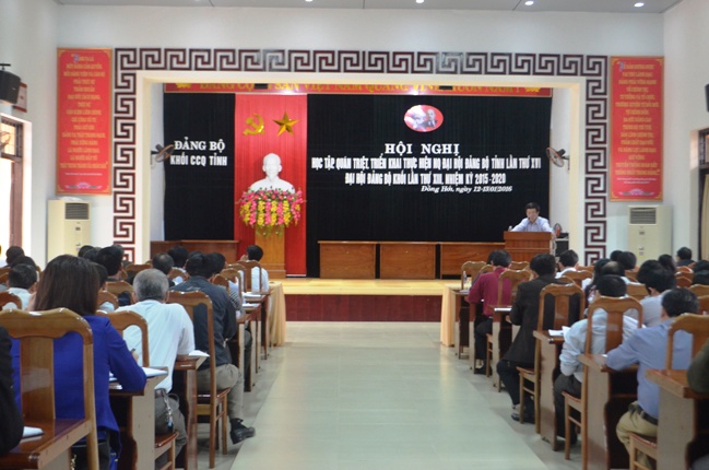 Đảng bộ Khối các cơ quan tỉnh học tập, quán triệt và triển khai Nghị quyết Đại hội Đảng bộ tỉnh lần thứ XVI