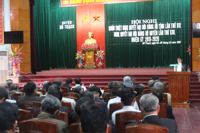 Huyện ủy Bố Trạch: Nghiên cứu, quán triệt và triển khai thực hiện Nghị quyết đại hội Đảng các cấp