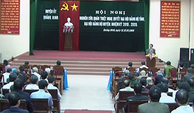 Huyện ủy Quảng Ninh: Quán triệt Nghị quyết Đại hội Đảng bộ tỉnh lần thứ XVI