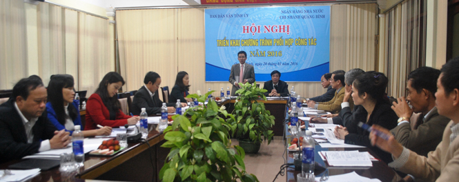 Triển khai chương trình phối hợp công tác giữa Ban Dân vận Tỉnh ủy và Ngân hàng Nhà nước-Chi nhánh Quảng Bình