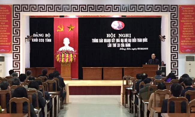 Đảng ủy Khối các cơ quan tỉnh: Thông báo nhanh kết quả Đại hội đại biểu toàn quốc lần thứ XII của Đảng