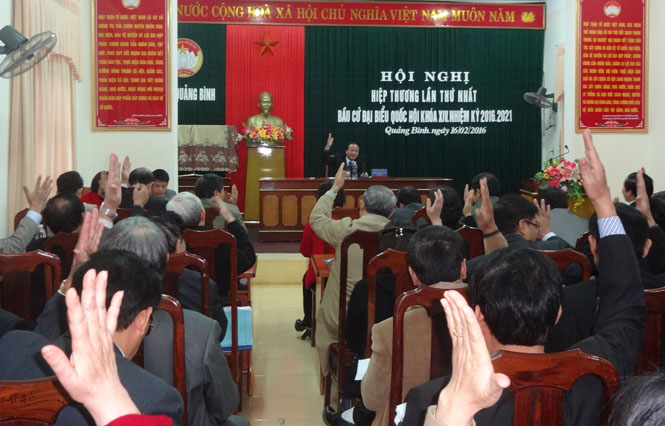 Hội nghị hiệp thương lần thứ nhất bầu cử đại biểu Quốc hội khóa XIV và đại biểu HĐND tỉnh nhiệm kỳ 2016-2021
