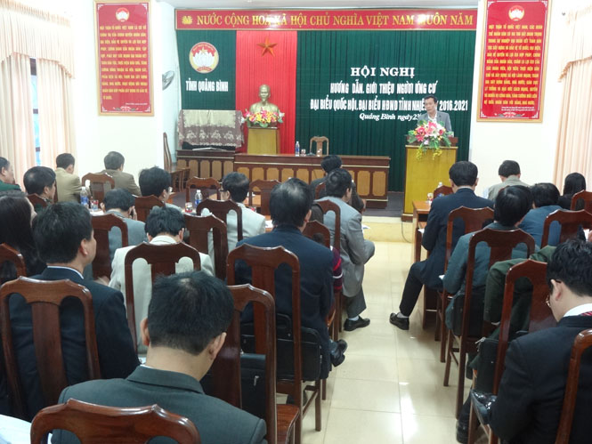Hội nghị hướng dẫn, giới thiệu người ứng cử đại biểu HĐND tỉnh khóa XVII, nhiệm kỳ 2016-2021