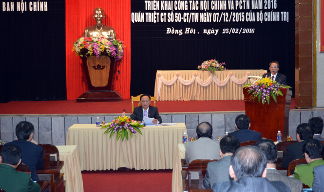 Hội nghị triển khai công tác Nội chính và phòng chống tham nhũng năm 2016