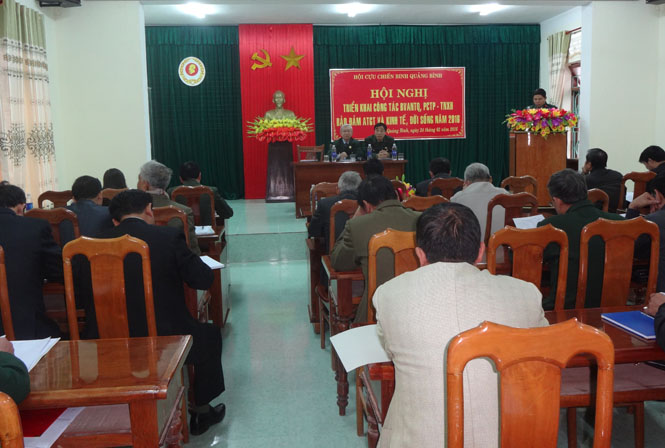Hội Cựu chiến binh tỉnh triển khai công tác BVANTQ, PCTP-TNXH, bảo đảm ATGT và kinh tế, đời sống năm 2016