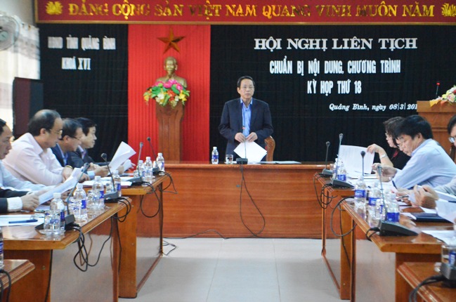Hội nghị liên tịch chuẩn bị nội dung, chương trình Kỳ họp thứ 18, HĐND tỉnh khóa XVI