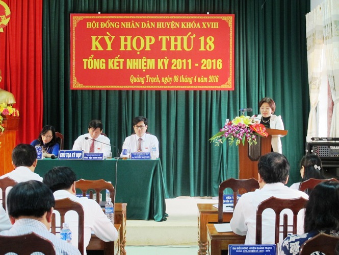 HĐND huyện Quảng Trạch: Tổng kết nhiệm kỳ 2011-2016