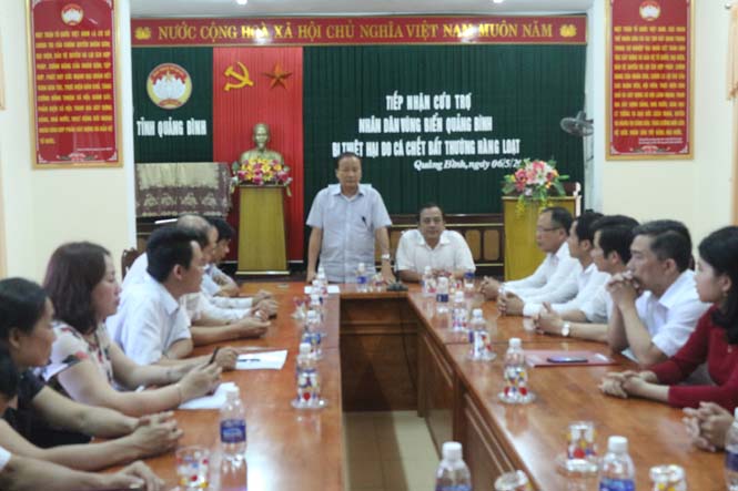Uỷ ban MTTQVN tỉnh tiếp nhận cứu trợ nhân dân vùng biển