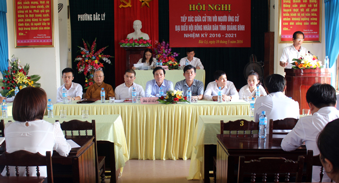 Hội nghị tiếp xúc giữa cử tri với người ứng cử đại biểu HĐND tỉnh, nhiệm kỳ 2016-2021