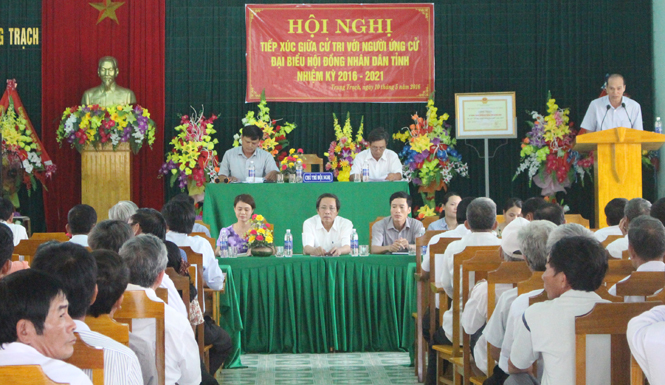 Hội nghị tiếp xúc giữa cử tri với người ứng cử đại biểu HĐND tỉnh, nhiệm kỳ 2016-2021
