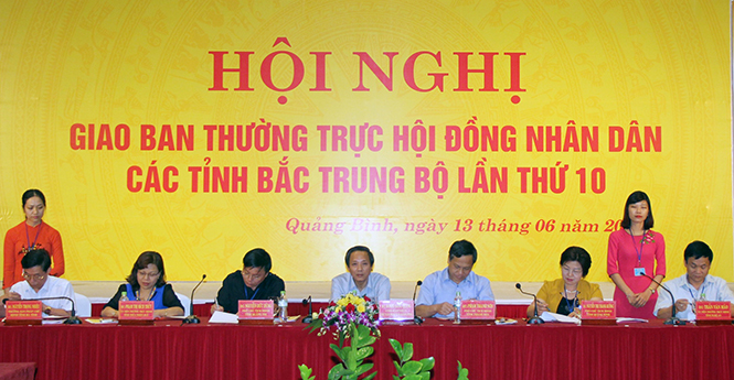 Giao ban Thường trực HĐND các tỉnh Bắc Trung bộ lần thứ 10