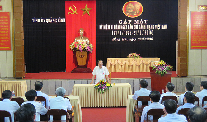 Thường trực Tỉnh ủy: Gặp mặt kỷ niệm 91 năm Ngày Báo chí Cách mạng Việt Nam