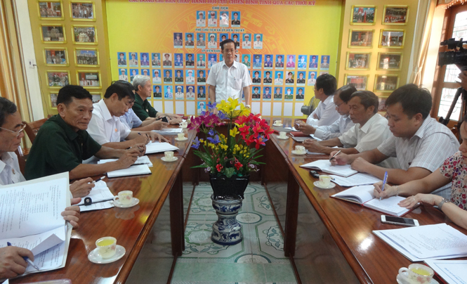 Đồng chí Phó Bí thư Thường trực Tỉnh ủy làm việc với Hội Cựu chiến binh tỉnh