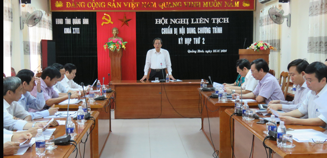 Hội nghị liên tịch bàn, thống nhất nội dung, chương trình kỳ họp thứ 2, HĐND tỉnh khóa XVII, nhiệm kỳ 2016-2021